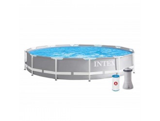 Piscina Cadru Metalic Intex Prism Frame, 366 x 76 cm, 6503 L, Material Super-Tough, Montaj Rapid 30 min