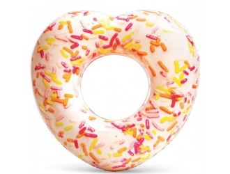 Colac gonflabil Intex "Donut Inima" Glazurat, Design Fotogenic, 94 x 89 x 25 cm, max. 80 kg, 9 ani+