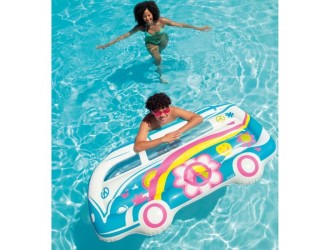 Saltea gonflabila Intex "Autobuz", Design Retro Galben, 178 x 91 x 23 cm, max. 100 kg, 2 camere de aer