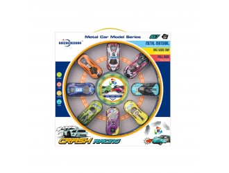 Set de joaca cu 8 masini din metal diverse modele "Salt in fata"