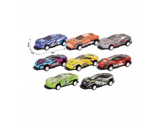 Set cu 5 masini din metal, mecanism pull-back Crash Racing in asortiment