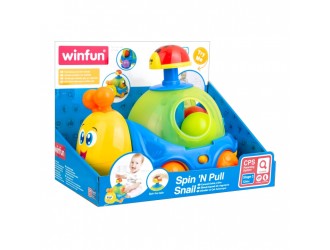 Jucarie apasa si roteste Melc cu roti, sunete si sfoara de tras Winfun