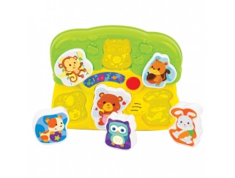 Jucarie educativa Puzzle Animale cu sunete si lumini, engleza, Winfun