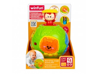 Jucarie interactiva Minge Jungle cu activitati, sunete si lumini Winfun