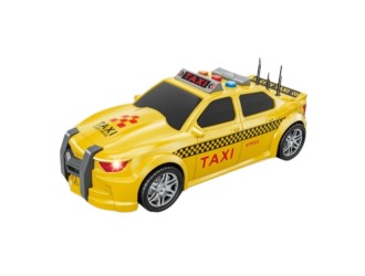 Masina Taxi cu inertie si portbagaj care se deschide, sunete si lumini, 1:16, jstoys, ZJA329906