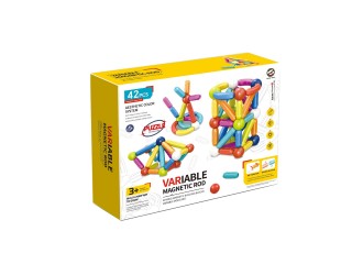 Joc educativ de constructie cu bile si bete magnetice 42 el., ZJA344396