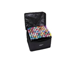 Set 120 markere culori diferite in gentuta neagra, ZJA357402