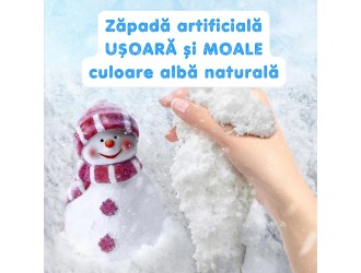 Set de joaca cu zapada artificiala 300 g si 8 accesorii in cutie, ZJA356604
