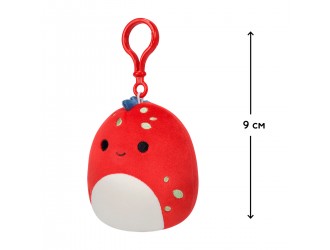 Jucarie de plus 9cm cu breloc, Dolan dinozaur rosu, Squishmallows