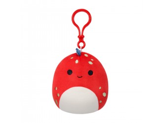 Jucarie de plus 9cm cu breloc, Dolan dinozaur rosu, Squishmallows