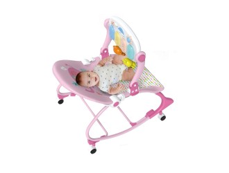 Scaunel roz multifunctional cu sunete si roti, ZJA342172