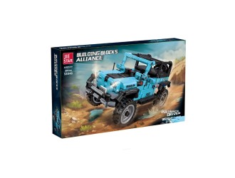 Set de constructie Masina SUV albastra cu mecanism pullback 391 el., ZJA351153