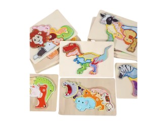 Puzzle din lemn Animale diverse tipuri, ZJA359681