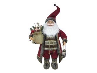 Decoratiune Mos Craciun 60cm (bordo-gri), ZJA360720