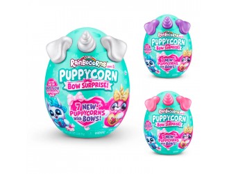 Jucarie de plus surpriza Rainbocorns Puppycorn Surprise Bow S6, Zuru
