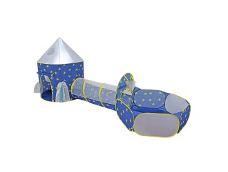 Set cort si tunel cu 3 elemente albastru cu stelute, ZJA326790