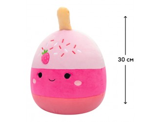 Jucarie de plus 30 cm, Pama, prajitura roz cu capsuni, Squishmallows