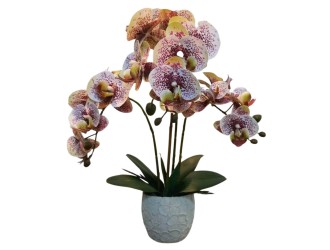 Orhidee artificiala pestritata in ghiveci 48 cm PEVA, ZJA361818