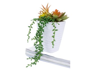Aranjament plante  suculente si curgatoare artificiale in ghiveci 20 cm, ZJA361807