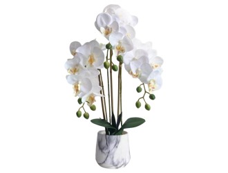 Orhidee artificiala alba in ghiveci 53 cm, ZJA361824