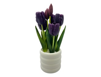 Lalele artificiale in ghiveci 31 cm diverse culori, ZJA361811