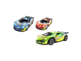 Masina Drift Racing Car cu RC, corp luminos, roti rezerva, acumul. 3.7V, rosu, ZJA362018