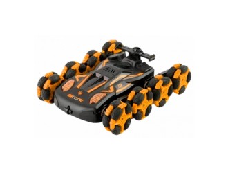 Masina Stunt Racer cu 6 roti si RC, lumini, control viteza si lumini, acumulator 3.7V, oranj, ZJA355679