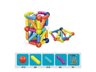 Joc educativ de constructie cu bile si bete magnetice 42 el., ZJA344396