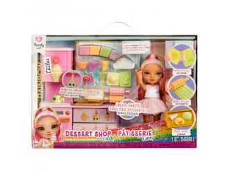 Set de joaca Patiseria lui Kandy cu papusa Littles Rainbow High