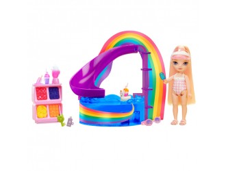 Set de joaca Rainbow High Littles Piscina cu tobogan