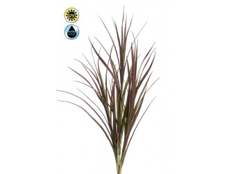 Tufa artificiala de iarba, pentru exterior, rezistenta UV, visiniu/verde inchis, 90cm