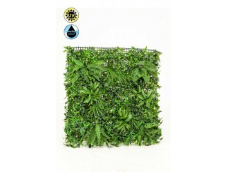 Covoras artificial tip perete verde, rezistent la conditii meteorologice si UV, 100x100cm