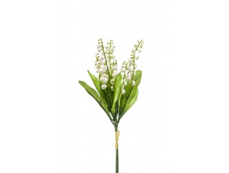 Buchet artificial cu lacramioare, 3 fire, alb