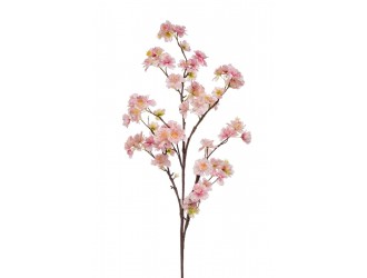 Ramura decorativa de cires, artificial, roz deschis, 120 cm