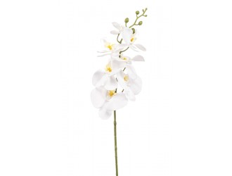 Ramura decorativa Phalaenopsis, artificiala, alba, 84 cm