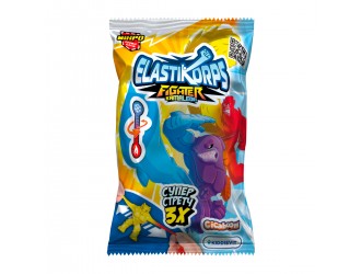 Figurina elastica surpriza 4,5 cm Elastikorps seria Fighter Kamaleon diverse tipuri