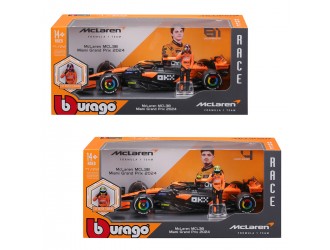 Macheta auto cu figurina McLaren MCL38 (1:24) Bburago
