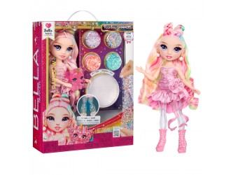 Set de joaca cu papusa Bella Parker, seria Rainbow Shimmers, Rainbow High (cu slime)