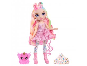 Set de joaca cu papusa Bella Parker, seria Rainbow Shimmers, Rainbow High (cu slime)