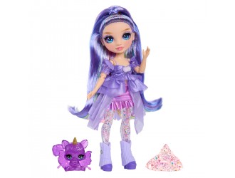 Set de joaca cu papusa Violet Willow, seria Rainbow Shimmers, Rainbow High (cu slime)