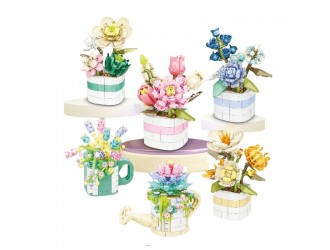Set de constructie Floare in vazon, diverse tipuri, ZJA386052