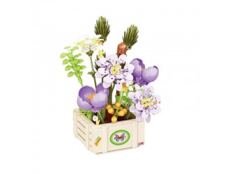 Set de constructie Flori mov in vazon ZJA386097