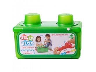 Set de constructie cu blocuri senzoriale JELLY BLOX 2 in 1 in cutie