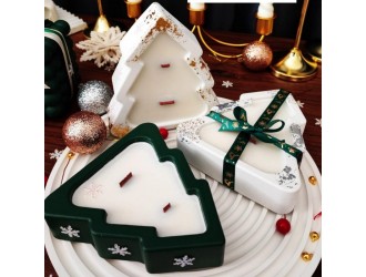 Lumanare parfumata in forma de gips BRADUT cu 3 fitile S 12x11 cm. 200 g