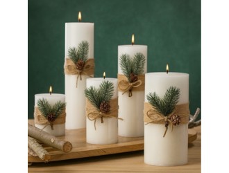 Lumanare parfumata  Cilindru cu decor 5x7,5 cm