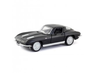 Macheta auto Chevrolet Corvette Split Window 1963 neagra mat TechnoDrive