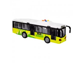 Autobuz verde cu frictiune, sunete si lumini, 1:16, JSTOYS, ZJA314874