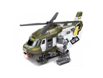 Elicopter militar cu inertie, sunete si lumini, 1:16, JSTOYS, ZJA329902