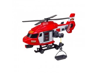 Elicopter rosu, cu inertie, sunete si lumini, 1:16, JSTOYS, ZJA329913