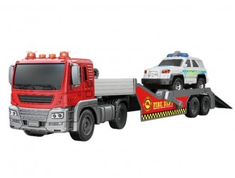 Camion transportator-evacuator, frictiune, sunete si lumini, 1:16, JSTOYS, ZJA375396